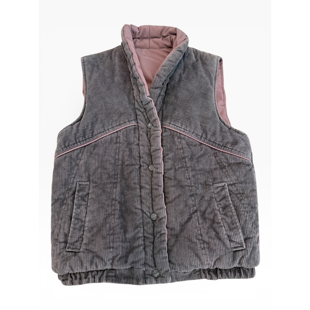 Vintage Weather Wise Reversible Corduroy Puffer‎ Vest Women's Small Mauve